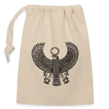 Horus Falke Ägypten Gott Gottheit Design - Verschließbarer Geschenkbeutel aus Baumwolle (14x20cm) - Natur - Vorne