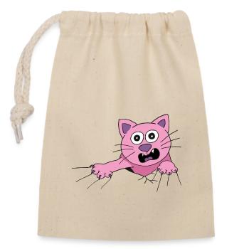 Un chat crie à l’aide - Sac cadeau en coton avec cordon (14 x 20 cm) - nature - Devant