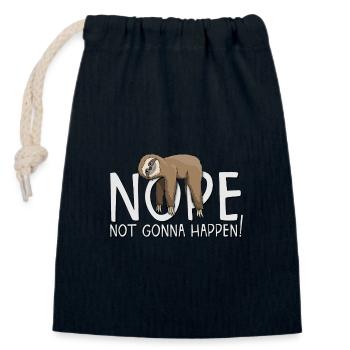 NOPE ne va pas mordre jamais maintenant paresseux paresseux - Sac cadeau en coton avec cordon (14 x 20 cm) - bleu marine - Devant