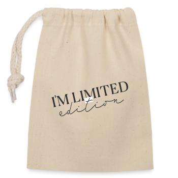 Chemise Typographie Minimaliste Édition Illimitée - Sac cadeau en coton avec cordon (14 x 20 cm) - nature - Devant