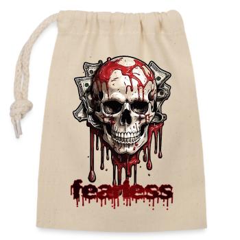 Fearless - Closable cotton gift bag (14x20cm) - nature - Front