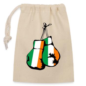 Drapeau de l'Irlande Gants de boxe Irish Sport - Sac cadeau en coton avec cordon (14 x 20 cm) - nature - Devant