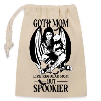 GOTH MOM LIKE NORMAL MAMA GOTHIC SATANISMUS - Verschließbarer Geschenkbeutel aus Baumwolle (14x20cm) - Natur - Vorne