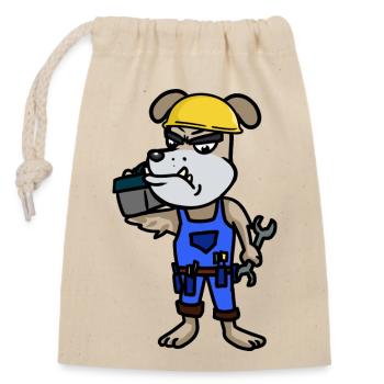 Artisans Artisans Chantier De construction Professions Entrepreneurs - Sac cadeau en coton avec cordon (14 x 20 cm) - nature - Devant
