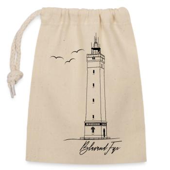 Danemark Blavand Fyr Lighthouse Holiday - Sac cadeau en coton avec cordon (14 x 20 cm) - nature - Devant
