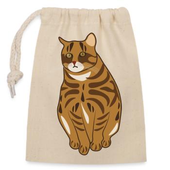 Landrassen-Katze - Verschließbarer Geschenkbeutel aus Baumwolle (14x20cm) - Natur - Vorne