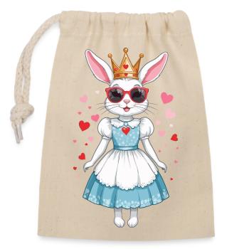 Mignon Lapins Princesse - Sac cadeau en coton avec cordon (14 x 20 cm) - nature - Devant