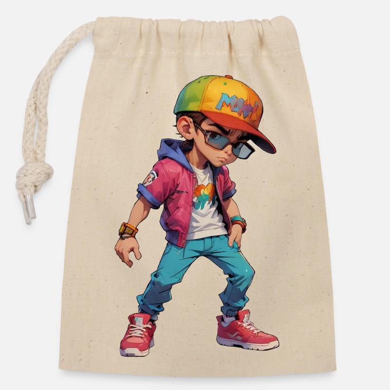 Cooler junger Teenager - Verschließbarer Geschenkbeutel aus Baumwolle (14x20cm) - Natur