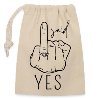 I said yes - Closable cotton gift bag (14x20cm) - nature - Front