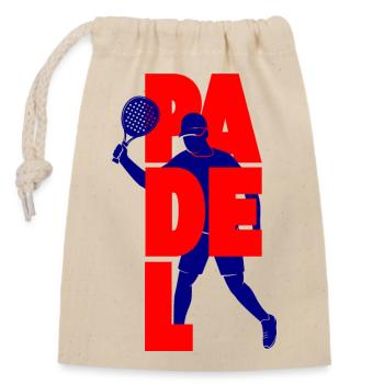 Padel Tennis Graphic Design - Closable cotton gift bag (14x20cm) - nature - Front