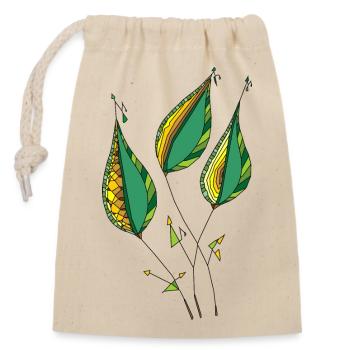List - Closable cotton gift bag (14x20cm) - nature - Front
