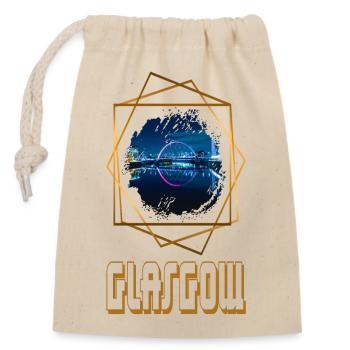 Glasgow Écosse City Skyline Love Gold - Sac cadeau en coton avec cordon (14 x 20 cm) - nature - Devant