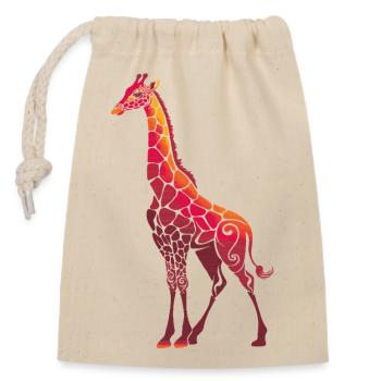 Art de la girafe - Sac cadeau en coton avec cordon (14 x 20 cm) - nature - Devant