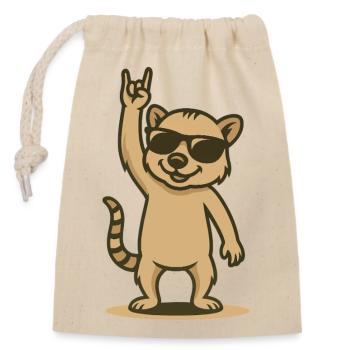 Cool coati rocker baby - Closable cotton gift bag (14x20cm) - nature - Front