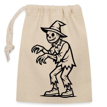 Creepy Scarecrow Illustration - Closable cotton gift bag (14x20cm) - nature - Front