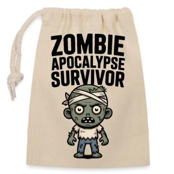 Zombie Apocalypse Überlebender - Verschließbarer Geschenkbeutel aus Baumwolle (14x20cm) - Natur - Vorne