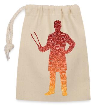 Cuisine en plein air Oeuvre Grilling Lover - Sac cadeau en coton avec cordon (14 x 20 cm) - nature - Devant