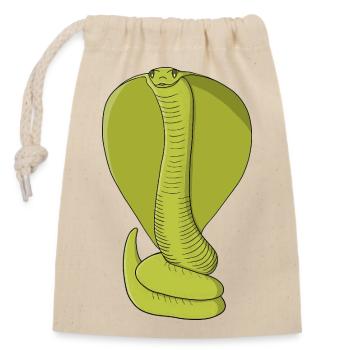 Cobra vert citron vibrant - Sac cadeau en coton avec cordon (14 x 20 cm) - nature - Devant