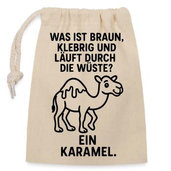 Karamel Caramel Camel Desert Kids Joke - Closable cotton gift bag (14x20cm) - nature - Front