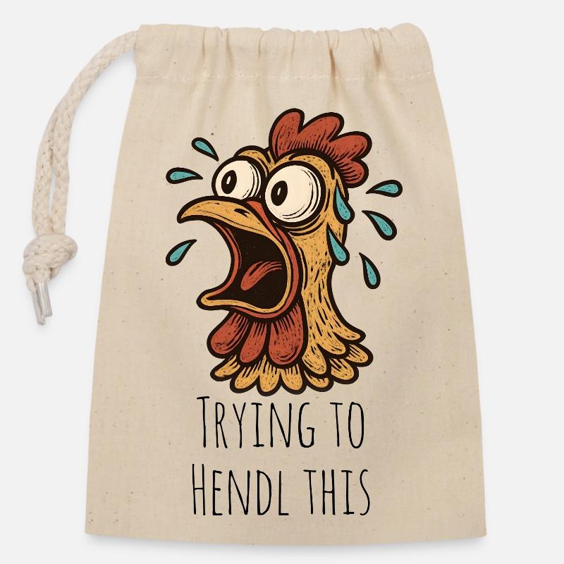 Trying to Hendl this saying - Closable cotton gift bag (14x20cm) - nature