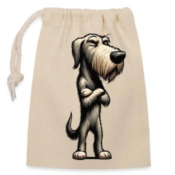 Irischer Wolfshund Wolfshundbesitzer Wolfshundfan - Verschließbarer Geschenkbeutel aus Baumwolle (14x20cm) - Natur - Vorne