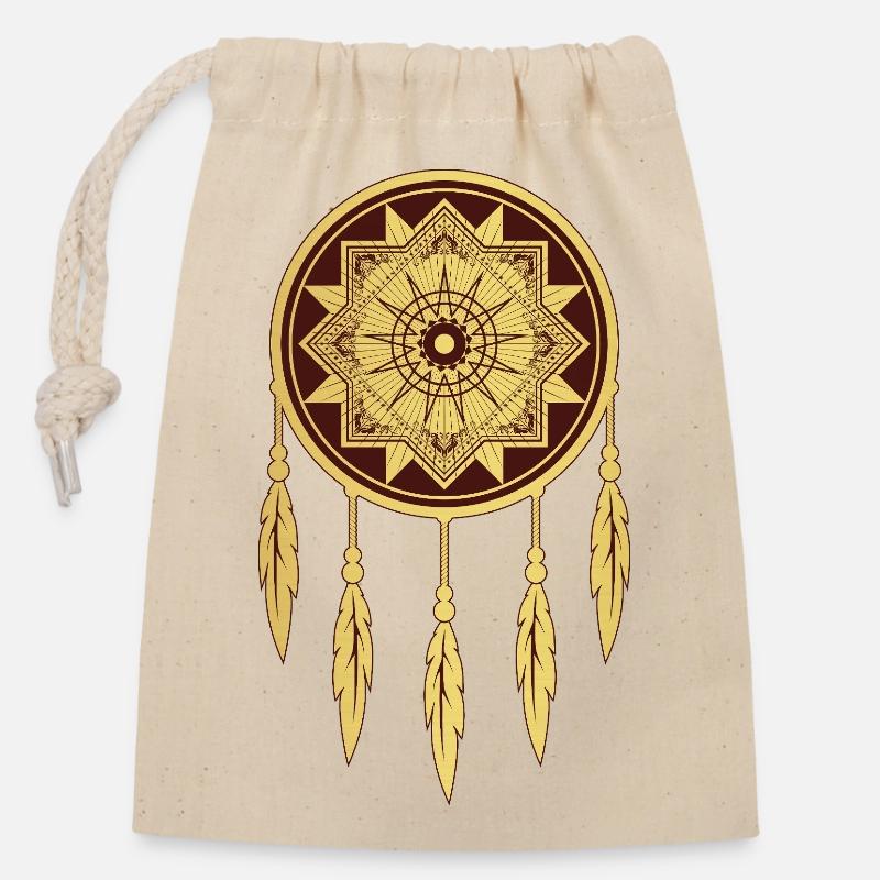 Geometry Lines Art Amulet - Closable cotton gift bag (14x20cm) - nature