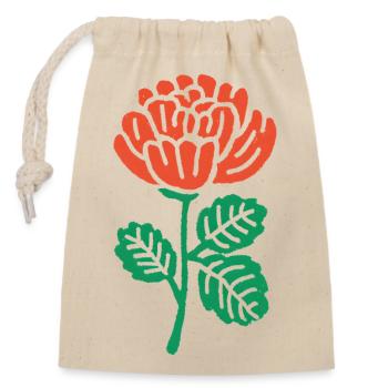 Orange Rose Illustration - Closable cotton gift bag (14x20cm) - nature - Front