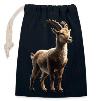 Steinbock Ziege Alpensteinbock Capricorn Ziegen - Verschließbarer Geschenkbeutel aus Baumwolle (14x20cm) - Navy - Vorne