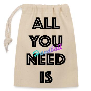 Handball Gradient Script - Sac cadeau en coton avec cordon (14 x 20 cm) - nature - Devant