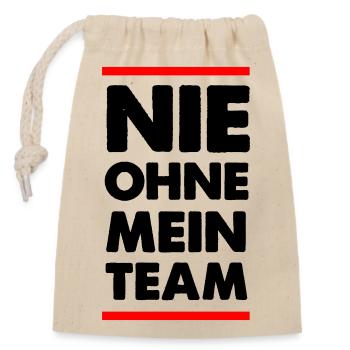 Never without a team - Closable cotton gift bag (14x20cm) - nature - Front