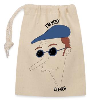 I'm very clever - man - Closable cotton gift bag (14x20cm) - nature - Front