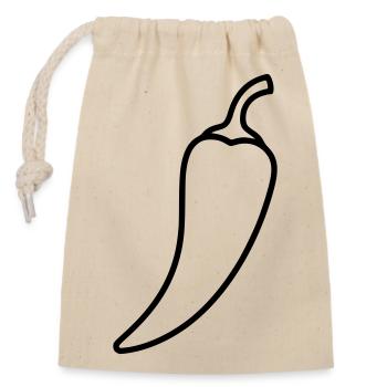 Chili pepper hot outline - Closable cotton gift bag (14x20cm) - nature - Front