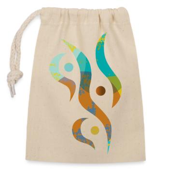 Yoga design_31 - Sac cadeau en coton avec cordon (14 x 20 cm) - nature - Devant