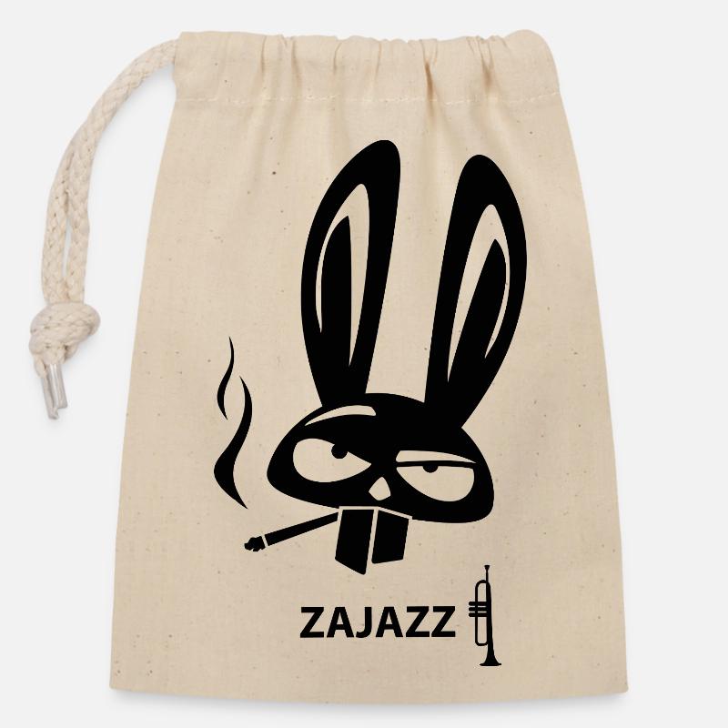 ZAJAZZ - Sac cadeau en coton avec cordon (14 x 20 cm) - nature