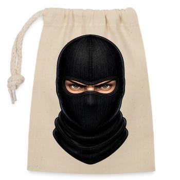 Tactical Balaclava Streetwear Airsoft Motif - Closable cotton gift bag (14x20cm) - nature - Front