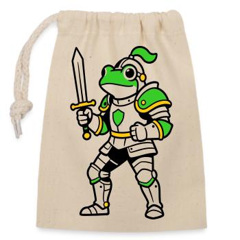 Frog Knight - Closable cotton gift bag (14x20cm) - nature - Front