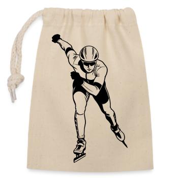 skate - Closable cotton gift bag (14x20cm) - nature - Front