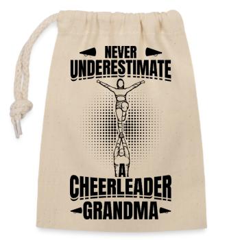 Cheerleader Oma - Verschließbarer Geschenkbeutel aus Baumwolle (14x20cm) - Natur - Vorne