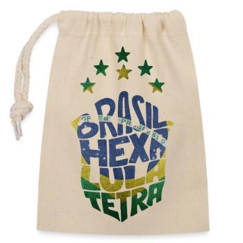 Brasil Hexa Lula Tetra - Verschließbarer Geschenkbeutel aus Baumwolle (14x20cm) - Natur - Vorne