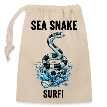 Danger Surf Sea Snake Black - Verschließbarer Geschenkbeutel aus Baumwolle (14x20cm) - Natur - Vorne