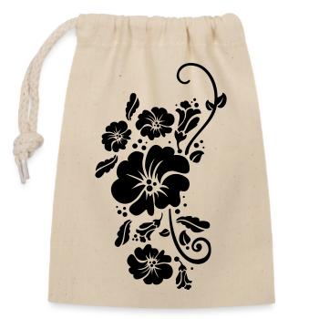 floral flower blumen sommer - Closable cotton gift bag (14x20cm) - nature - Front