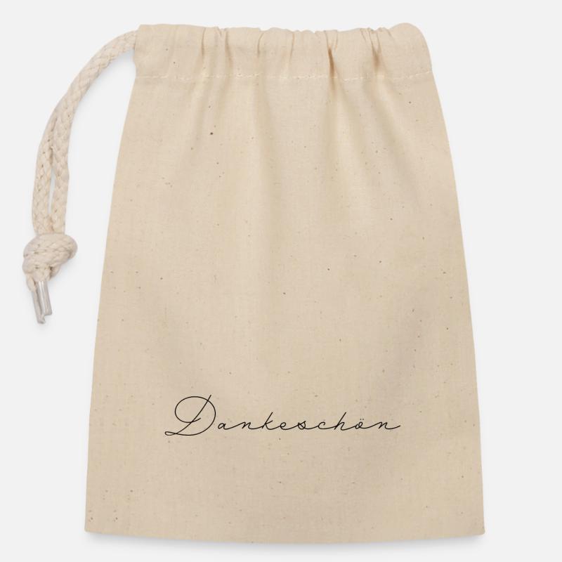 Thanks - Closable cotton gift bag (14x20cm) - nature