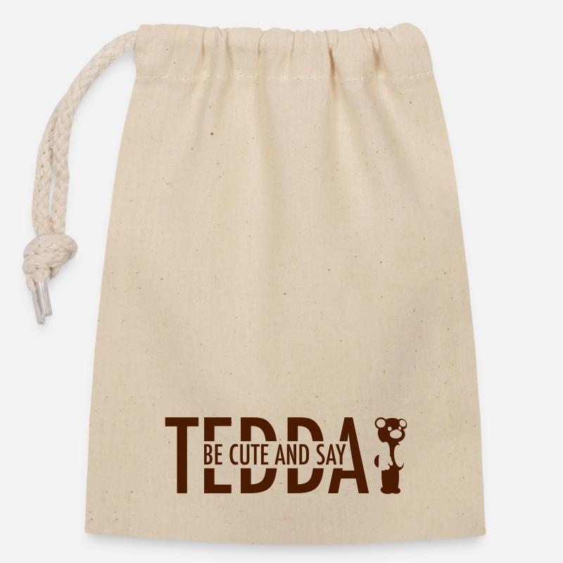 TEDDAY 1 - Verschließbarer Geschenkbeutel aus Baumwolle (14x20cm) - Natur