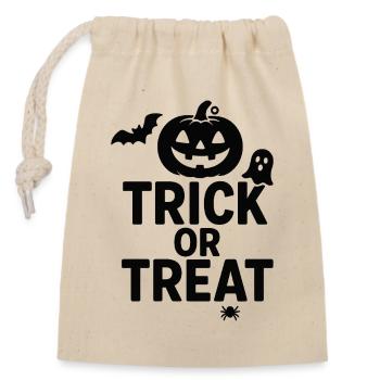Halloween-Trick or Treat  - Verschließbarer Geschenkbeutel aus Baumwolle (14x20cm) - Natur - Vorne