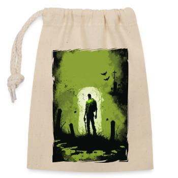 Zombie Illustration Minimalistisches Design - Verschließbarer Geschenkbeutel aus Baumwolle (14x20cm) - Natur - Vorne