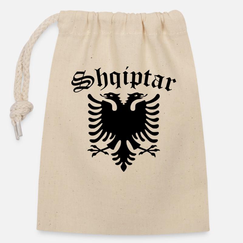 Shqiptar - Closable cotton gift bag (14x20cm) - nature