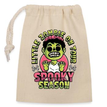 Zombie Halloween - Sac cadeau en coton avec cordon (14 x 20 cm) - nature - Devant