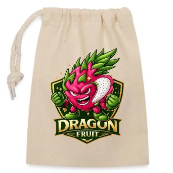 Dragon Fruit Mascot Énergique - Sac cadeau en coton avec cordon (14 x 20 cm) - nature - Devant