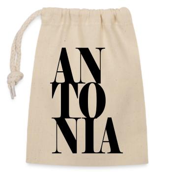 Antonia Surname First name Modern font Word Art - Closable cotton gift bag (14x20cm) - nature - Front