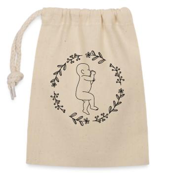 Baby - Verschließbarer Geschenkbeutel aus Baumwolle (14x20cm) - Natur - Vorne